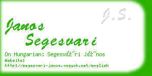 janos segesvari business card